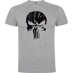 Tee-shirt coton gris Punisher Noir