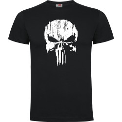 Tee-shirt coton noir Punisher Blanc