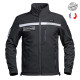 Veste Softshell 3 couches Sécurité Noir Bande Grise