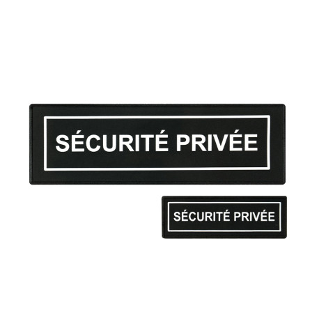 Lot dossard + bande poitrine fond noir lettres grises SECURITE PRIVEE