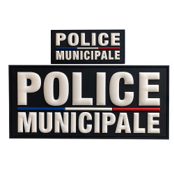 Jeu de bandeaux Police Municipale PVC noir