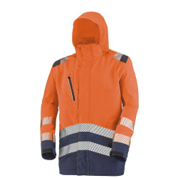 Parka de travail intempéries HV ripstop ERWIN orange/marine